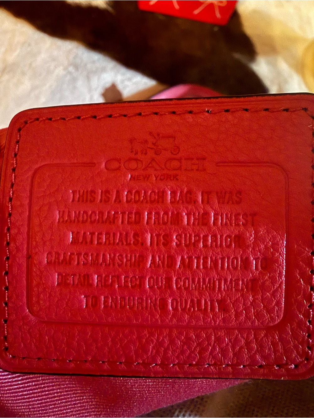 Coach Hot Pink Pebbled Leather Shoulder Tote - Picture 4 of 4